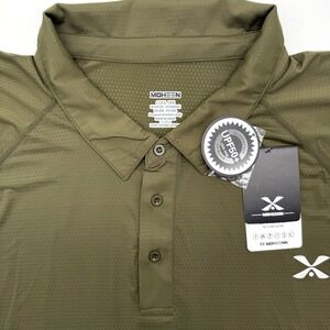 Moheen Men's Short Sleeve Green 4XL Nylon Spandex Golf Stretch Polo Shirt NWT